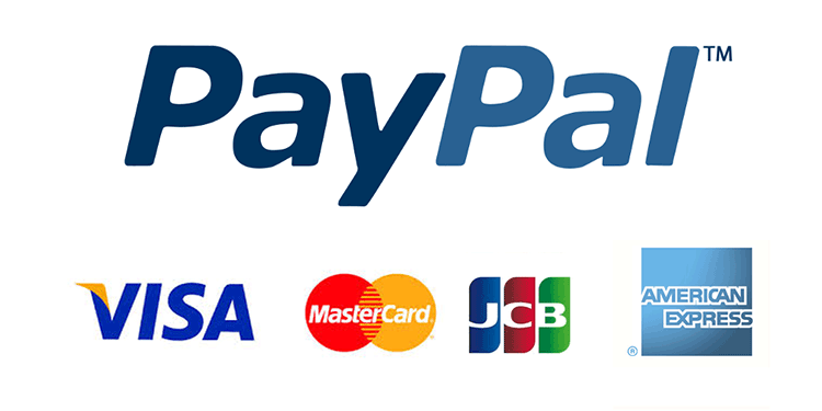 PayPalではVISA,JCB,MasterCard,AmericanExpressなどのクレジットカードが利用可能です